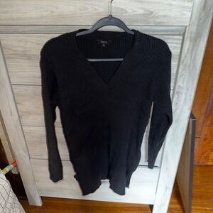 Quince Black Maternity  V-Neck Sweater